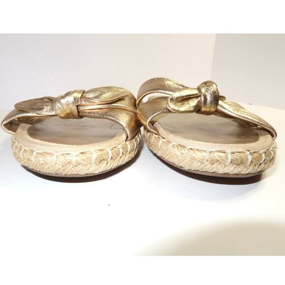 TABITHA SIMMONS Heli Metallic Flat Sandals, Gold Size 10 - Picture 3 of 9
